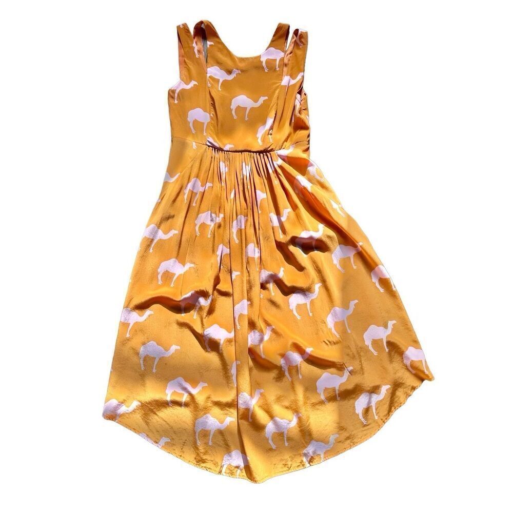 Anthropologie Rare "Dromedary Dress" by Charlotte Taylor Orange pink camel novel